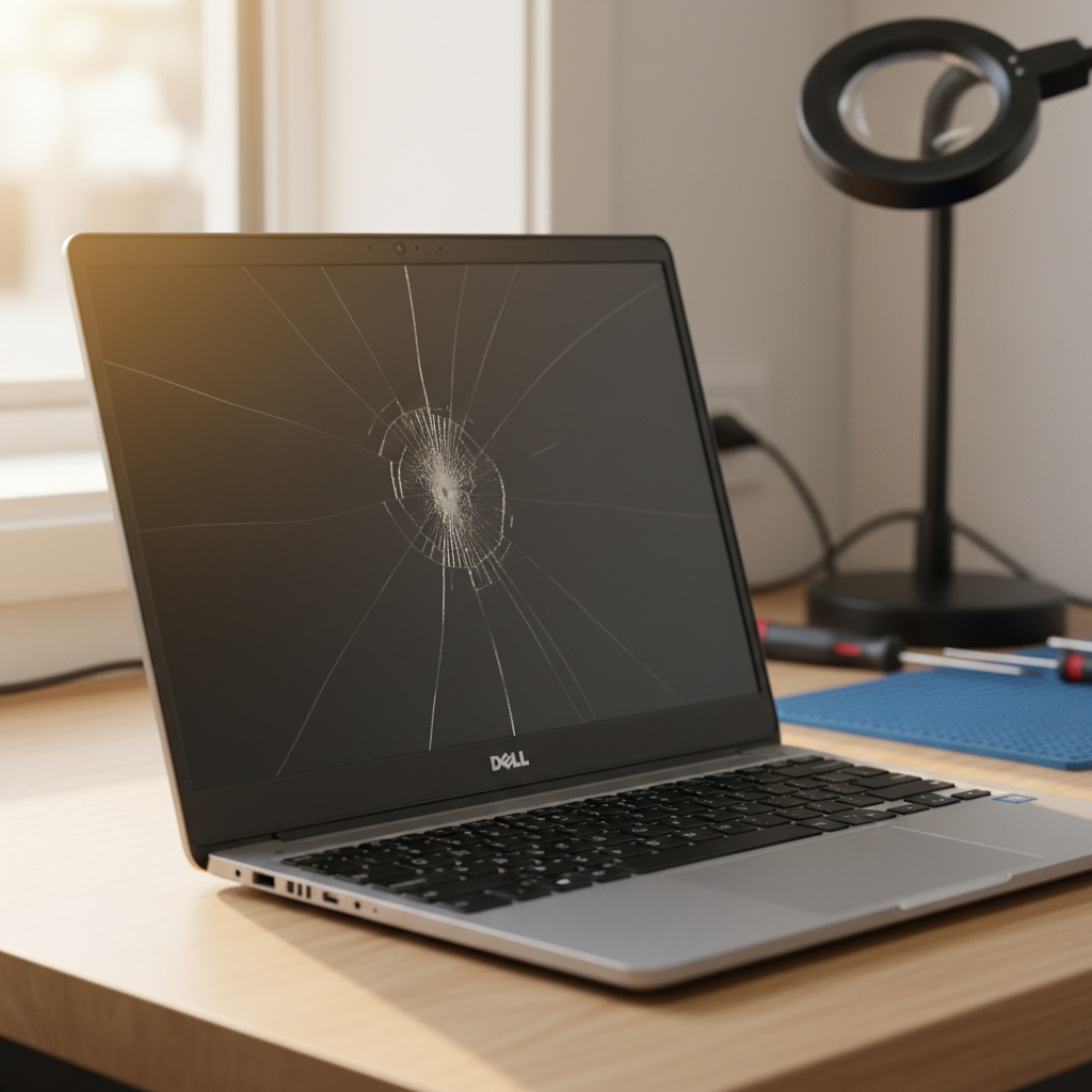 Cracked Dell laptop screen repair in Lorn — Newcastle NSW 2320