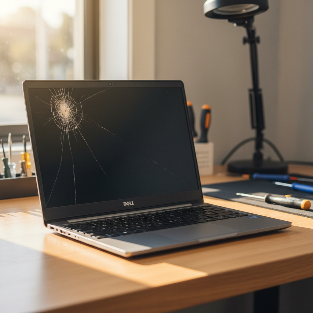 Cracked Dell laptop screen repair in Lower Hermitage — Adelaide SA 5131
