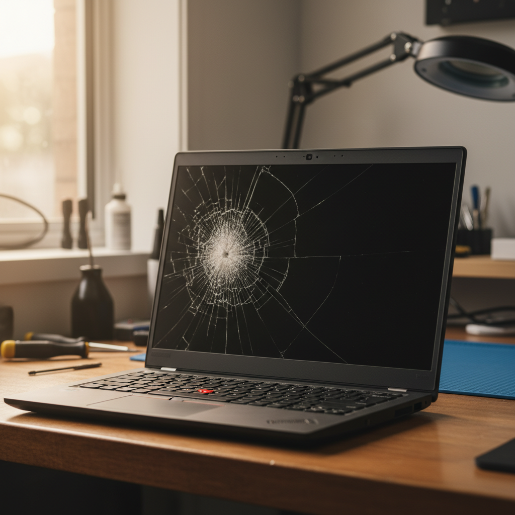 Cracked Lenovo ThinkPad laptop screen repair in Ludmilla — Darwin NT 0820
