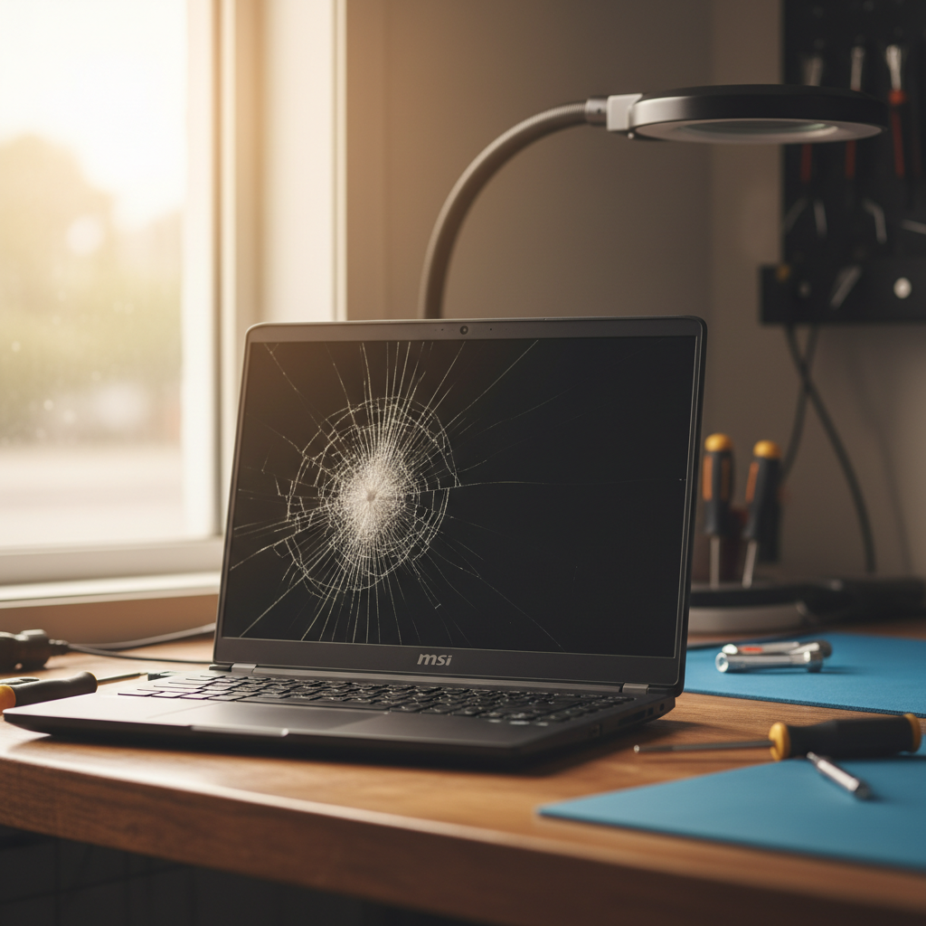 Cracked MSI laptop screen repair in Lynton — Adelaide SA 5062