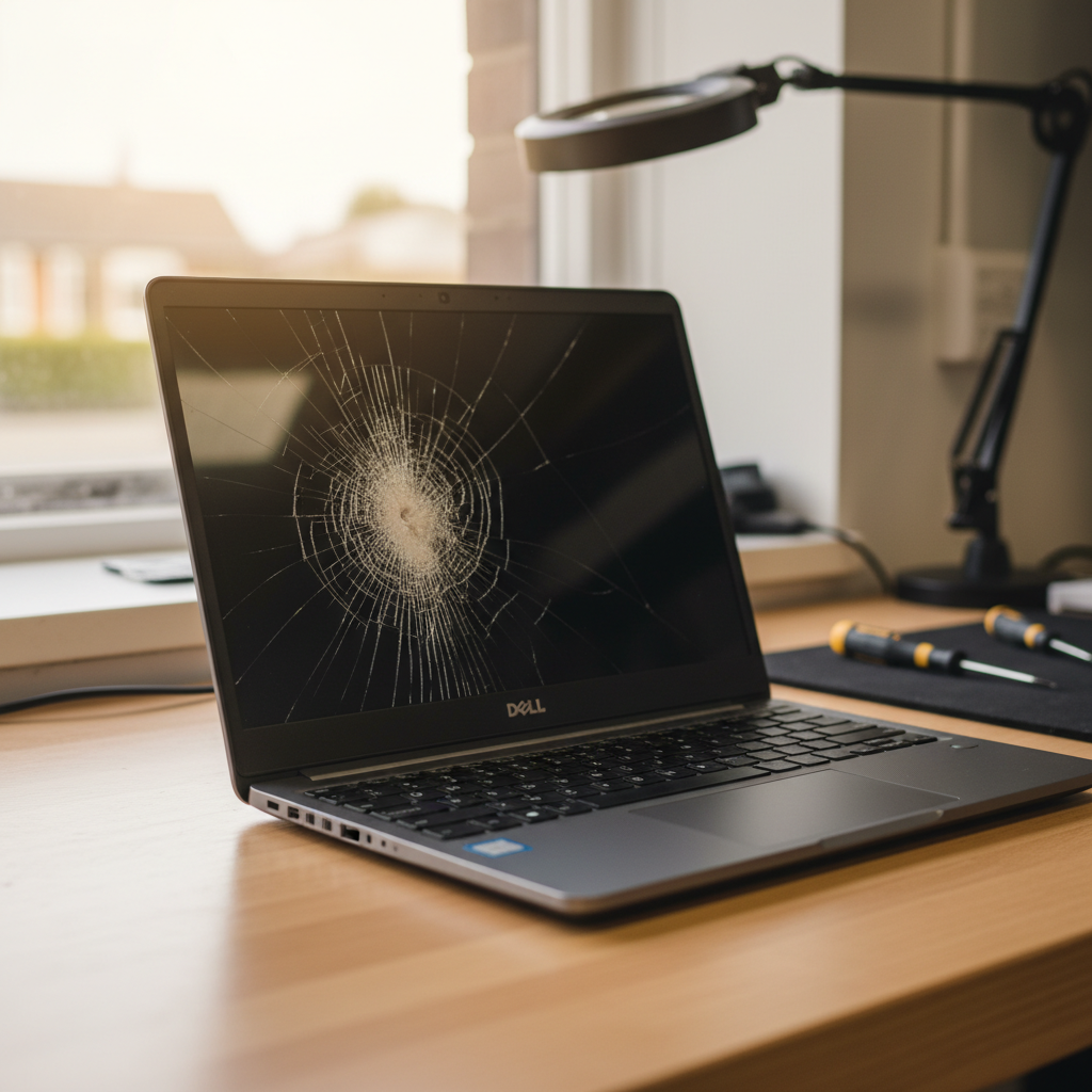 Cracked Dell laptop screen repair in Macclesfield — Melbourne SA 5153
