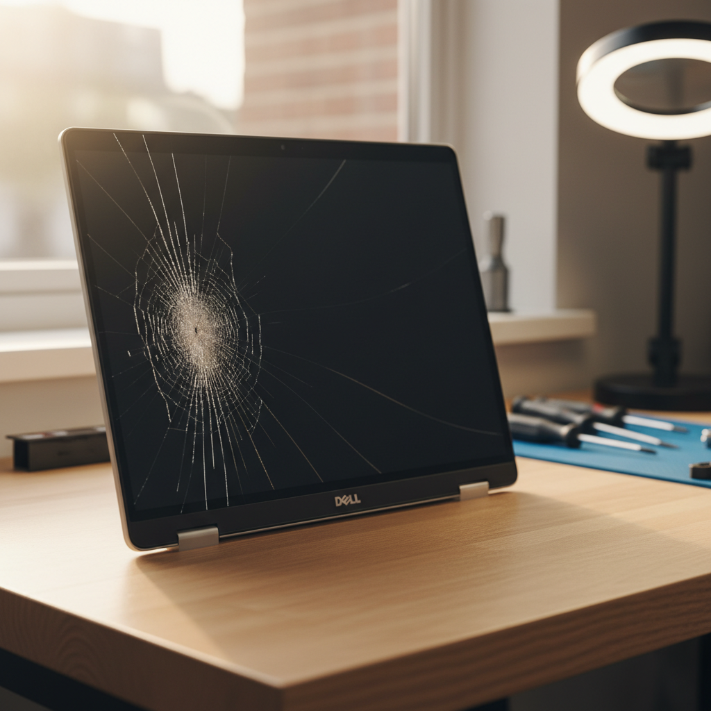 Cracked Dell laptop screen repair in Macquarie Hills — Newcastle NSW 2285