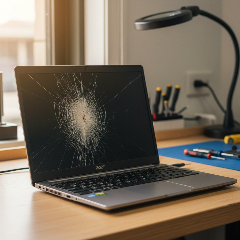 Cracked Acer laptop screen repair in Magenta — Newcastle NSW 2261