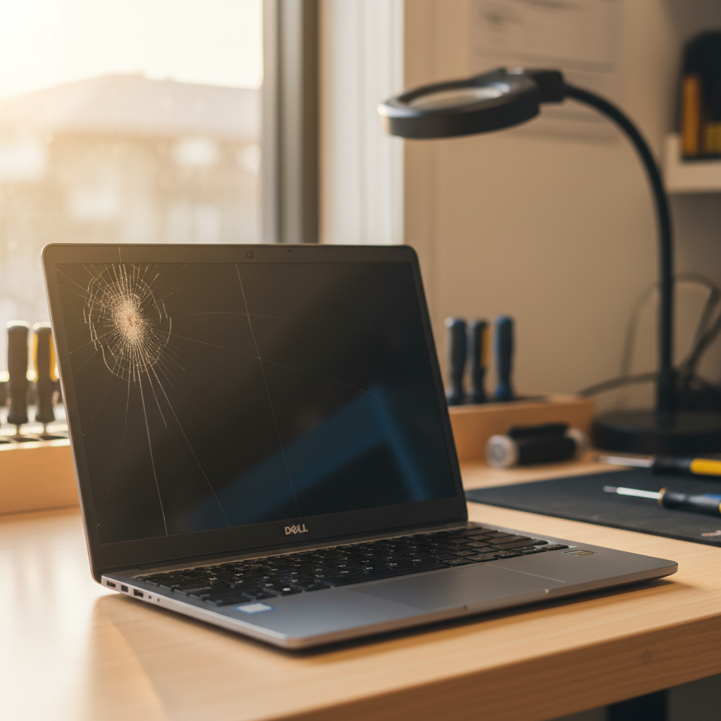 Cracked Dell laptop screen repair in Maitland — Newcastle NSW 2320