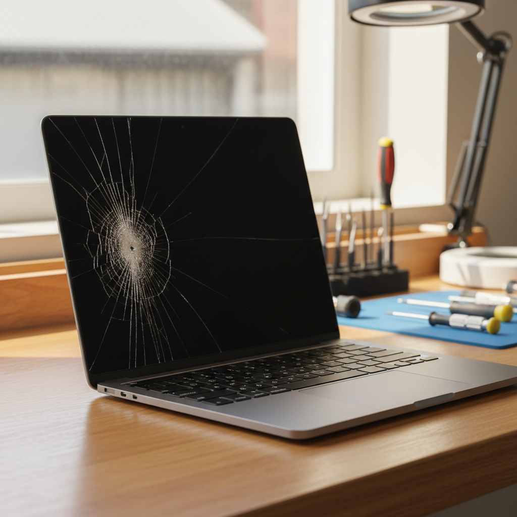 Cracked MacBook Pro laptop screen repair in Maitland North — Newcastle NSW 2320