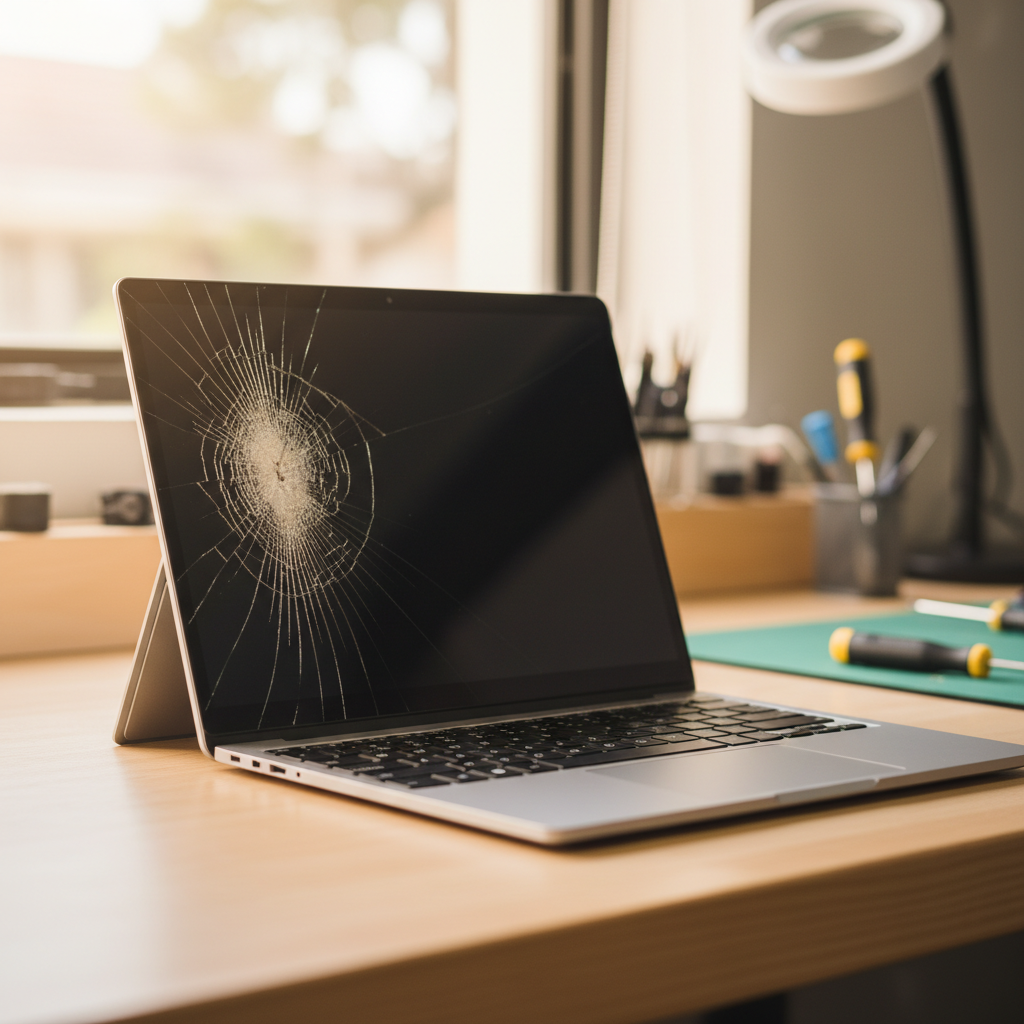 Cracked Microsoft Surface laptop screen repair in Maitland Vale — Newcastle NSW 2320