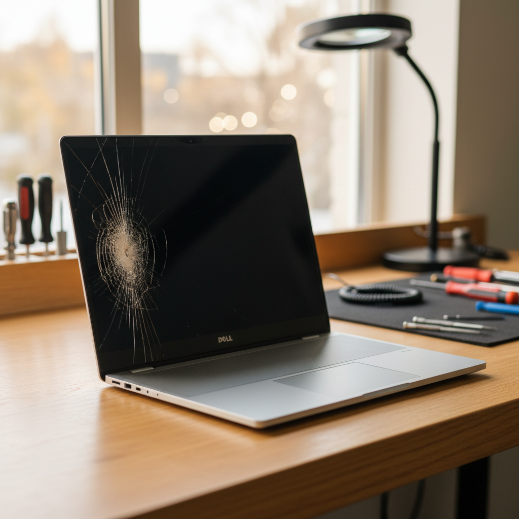 Cracked Dell laptop screen repair in Mannering Park — Newcastle NSW 2259