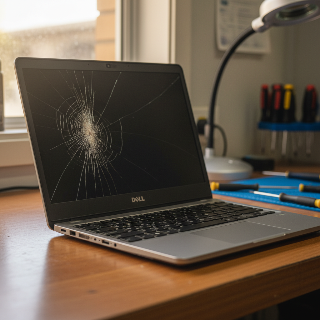 Cracked Dell laptop screen repair in Mansfield Park — Adelaide SA 5012