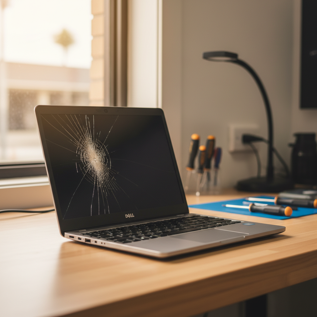 Cracked Dell laptop screen repair in Marble Hill — Adelaide SA 5137