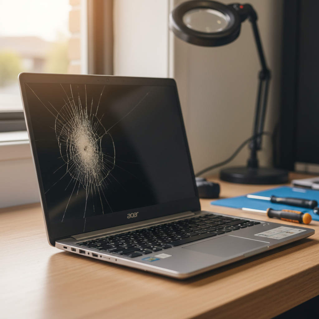 Cracked Acer laptop screen repair in Marmong Point — Newcastle NSW 2284