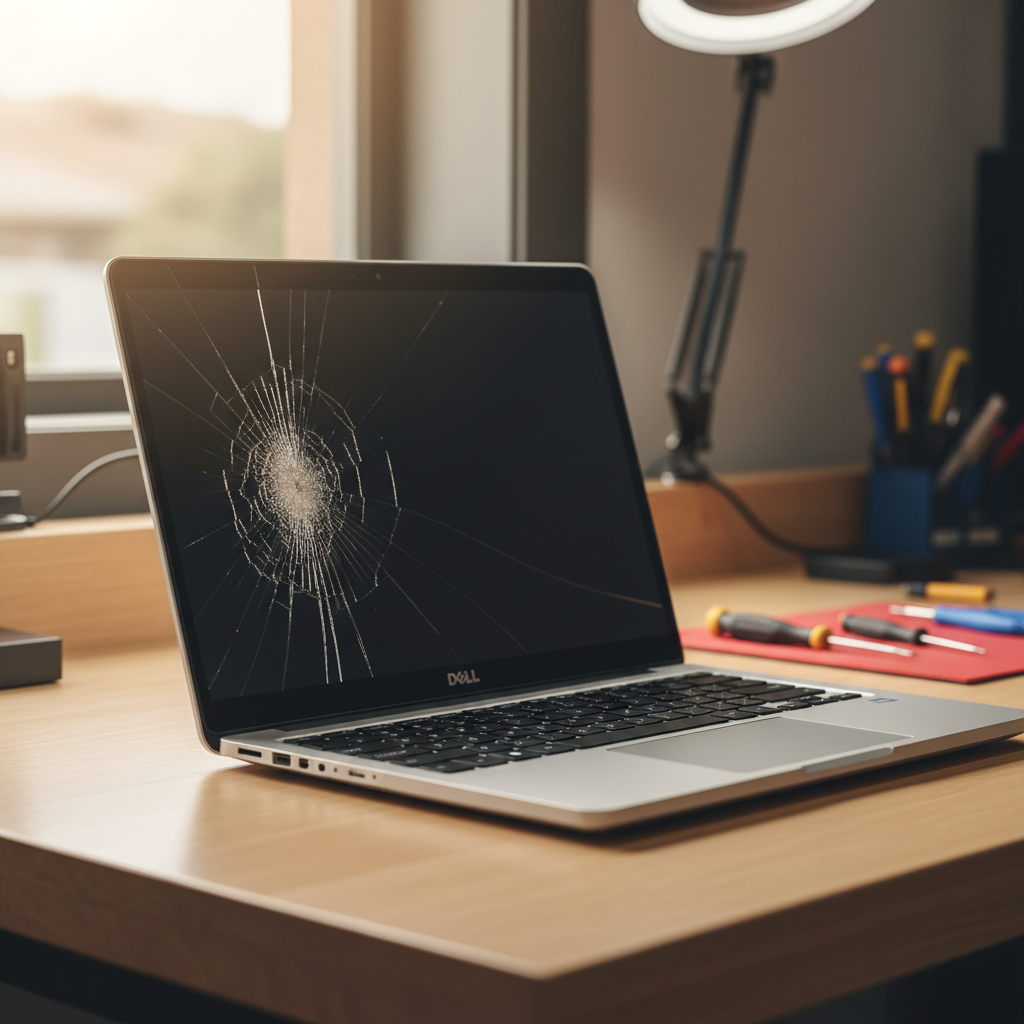 Cracked Dell laptop screen repair in Maryland — Newcastle NSW 2287