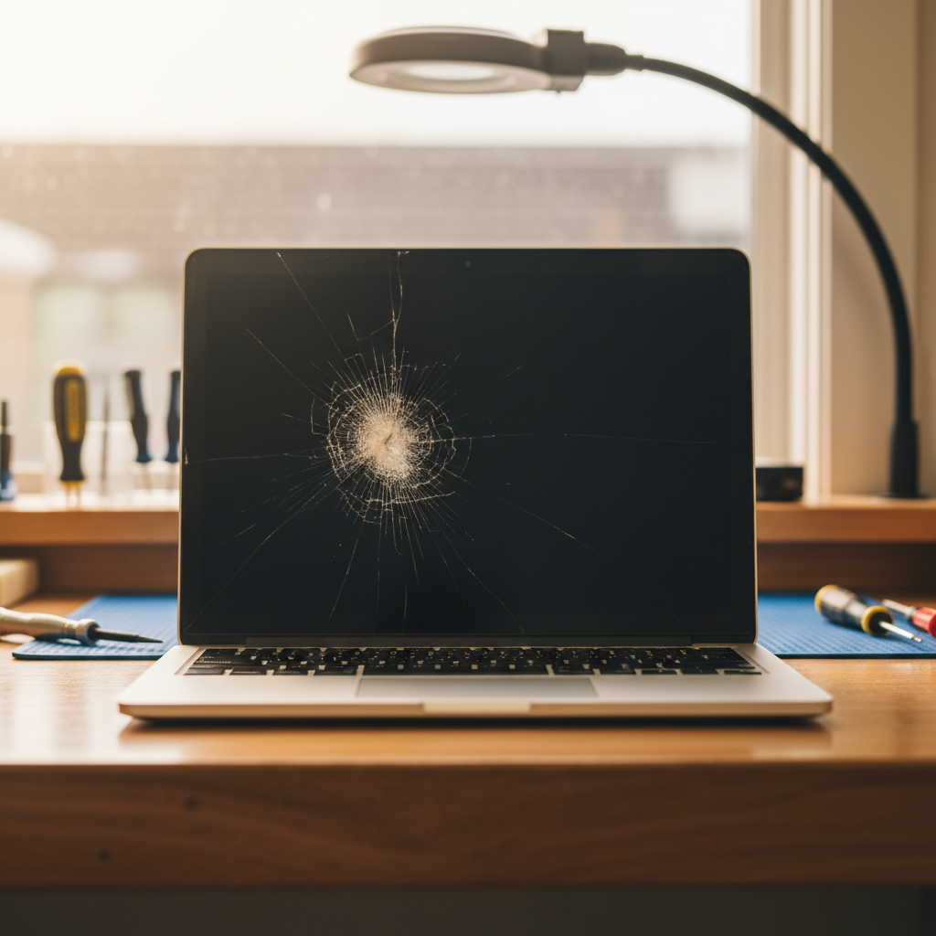Cracked MacBook Air laptop screen repair in Mayfield — Newcastle NSW 2580