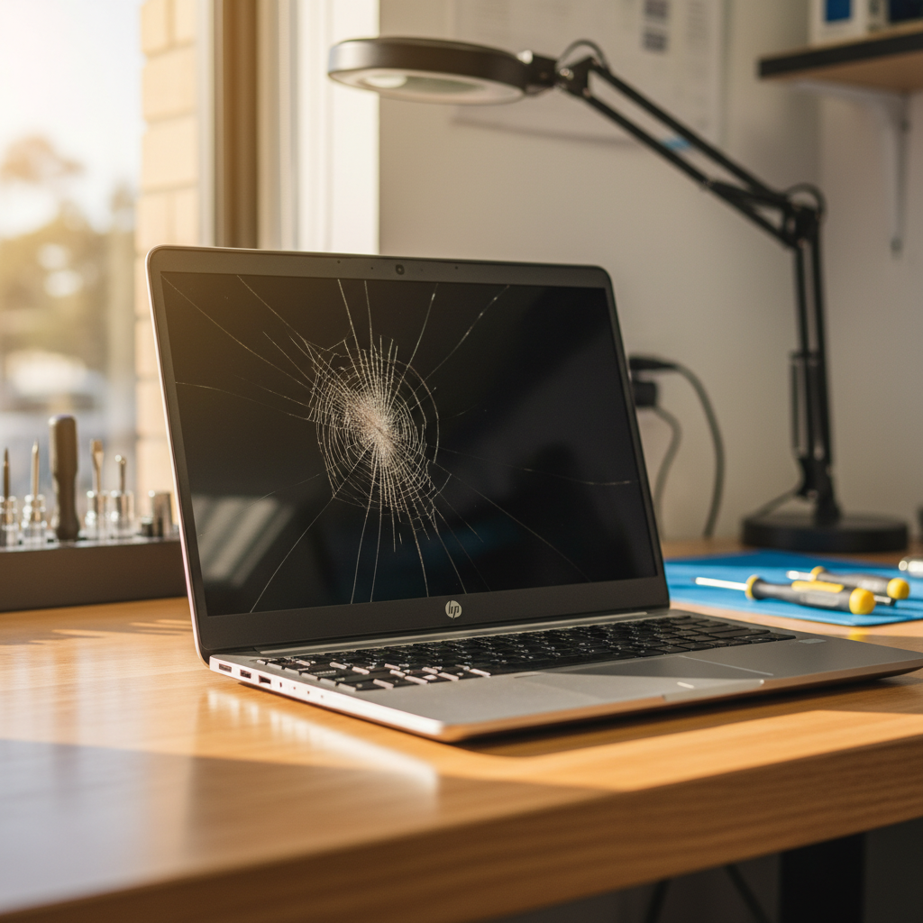 Cracked HP laptop screen repair in Medowie — Newcastle NSW 2318
