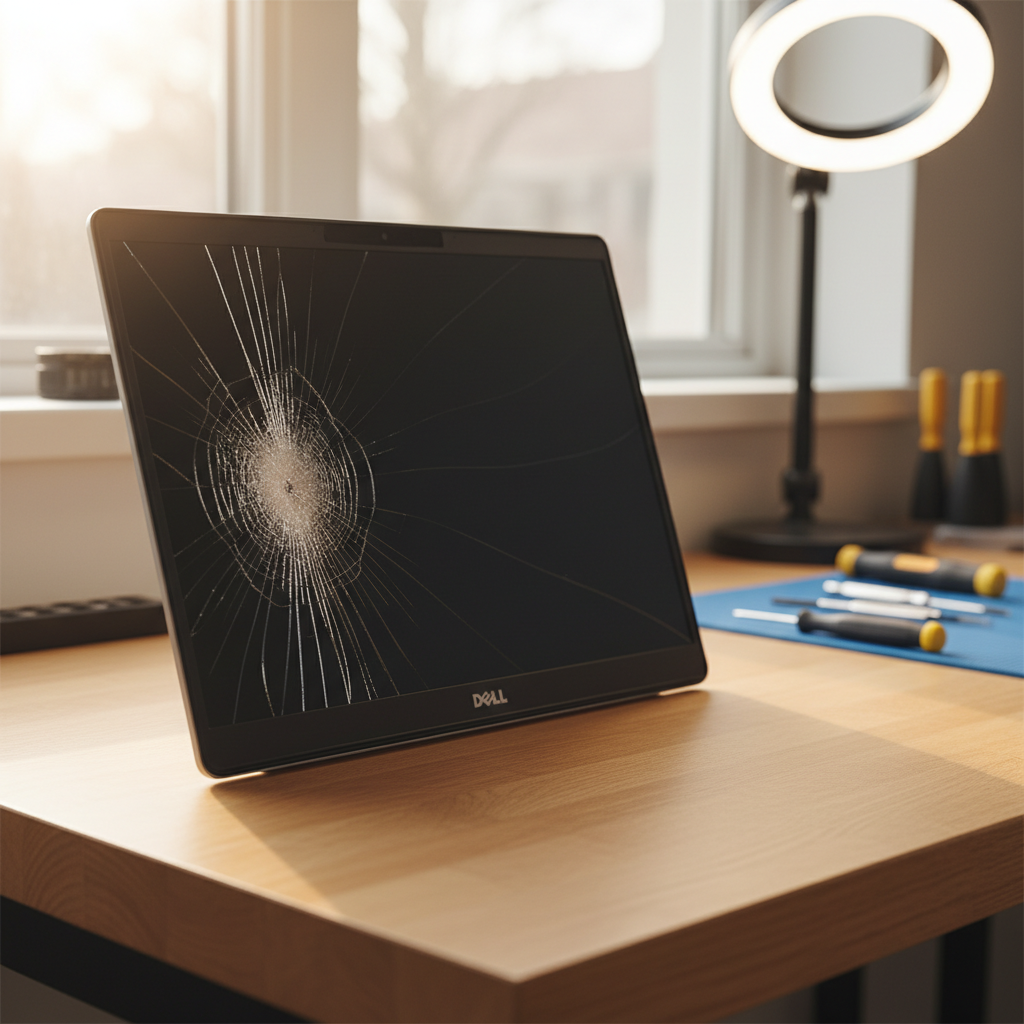 Cracked Dell laptop screen repair in Melton Mowbray — Hobart TAS 7030