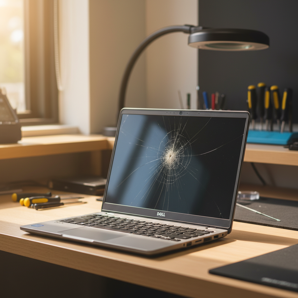 Cracked Dell laptop screen repair in Merewether Heights — Newcastle NSW 2291