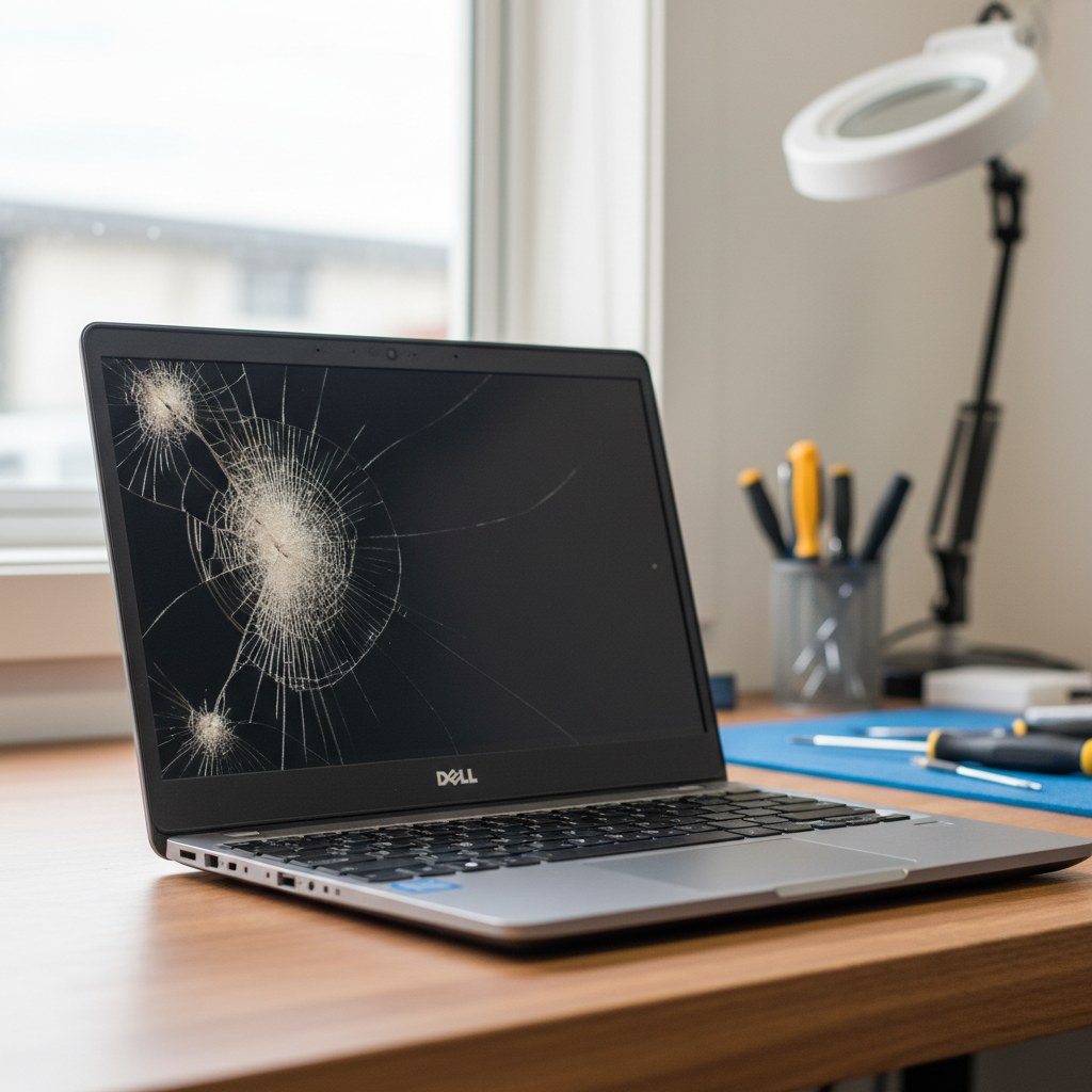 Cracked Dell laptop screen repair in Metford — Newcastle NSW 2323
