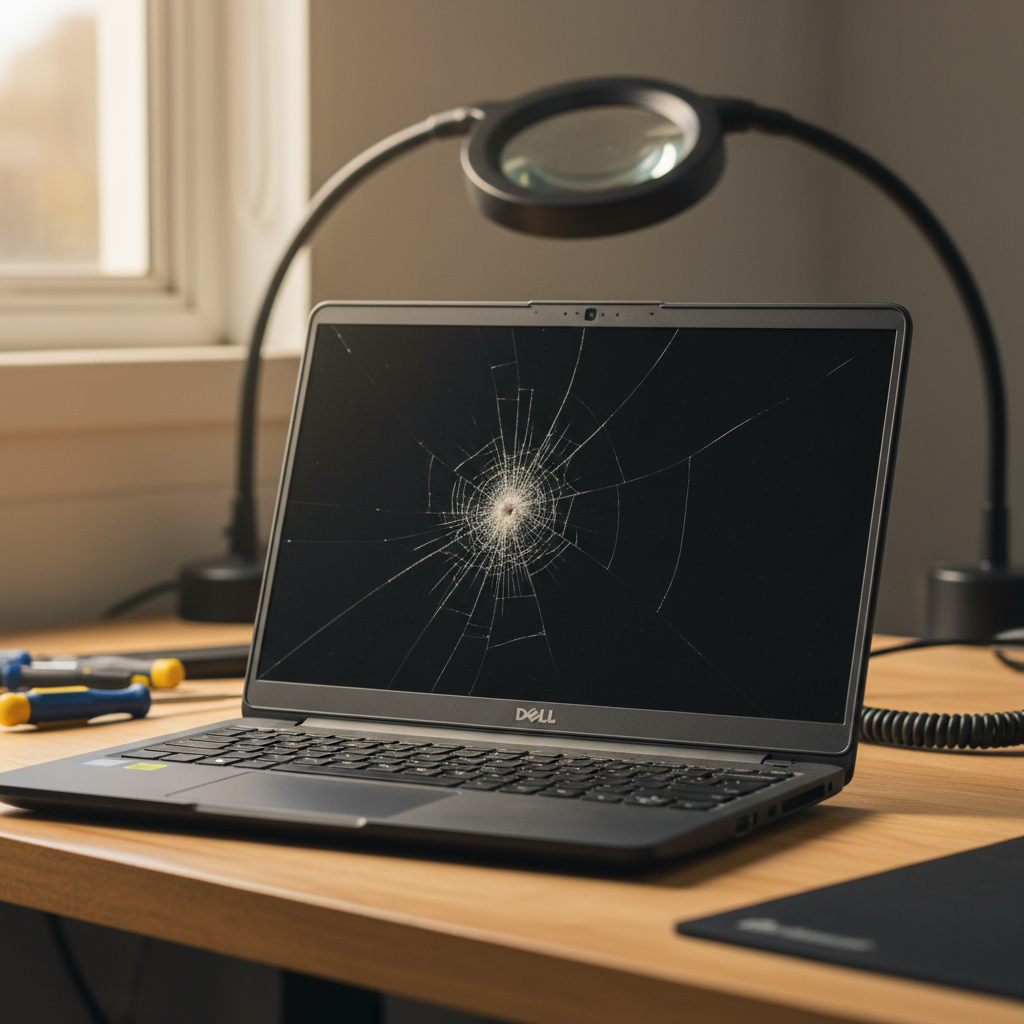 Cracked Dell laptop screen repair in Mile End — Adelaide SA 5031