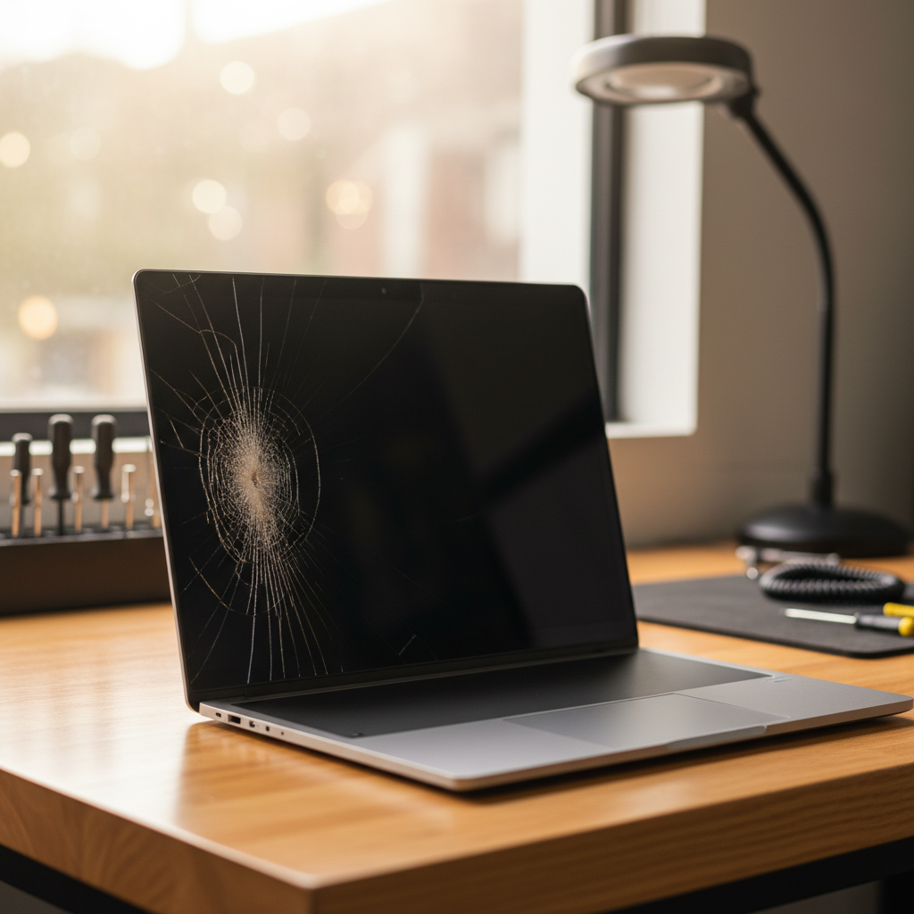 Cracked Dell laptop screen repair in Millers Forest — Newcastle NSW 2324