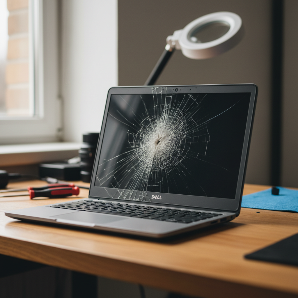 Cracked Dell laptop screen repair in Millswood — Adelaide SA 5034