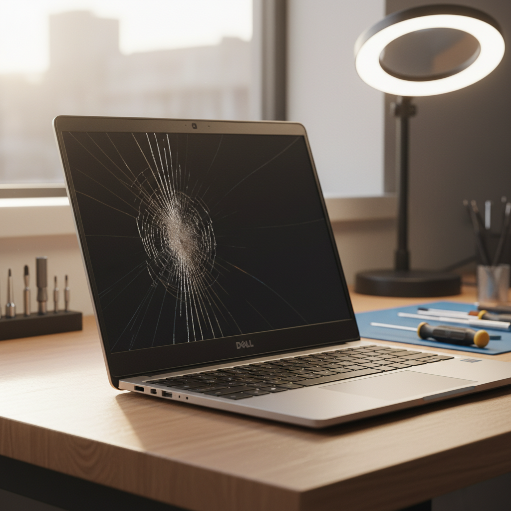 Cracked Dell laptop screen repair in Minmi — Newcastle NSW 2287