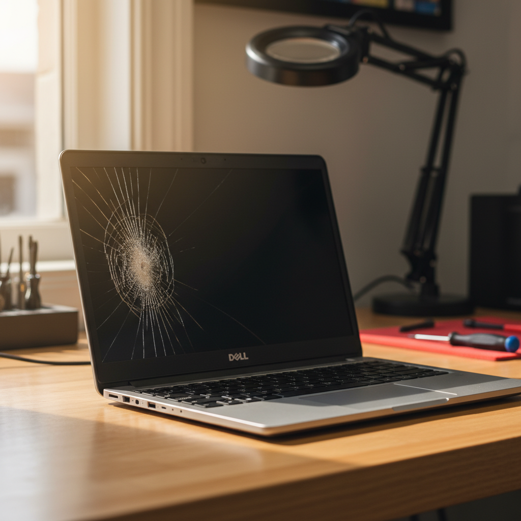 Cracked Dell laptop screen repair in Mirrabooka — Newcastle NSW 2264