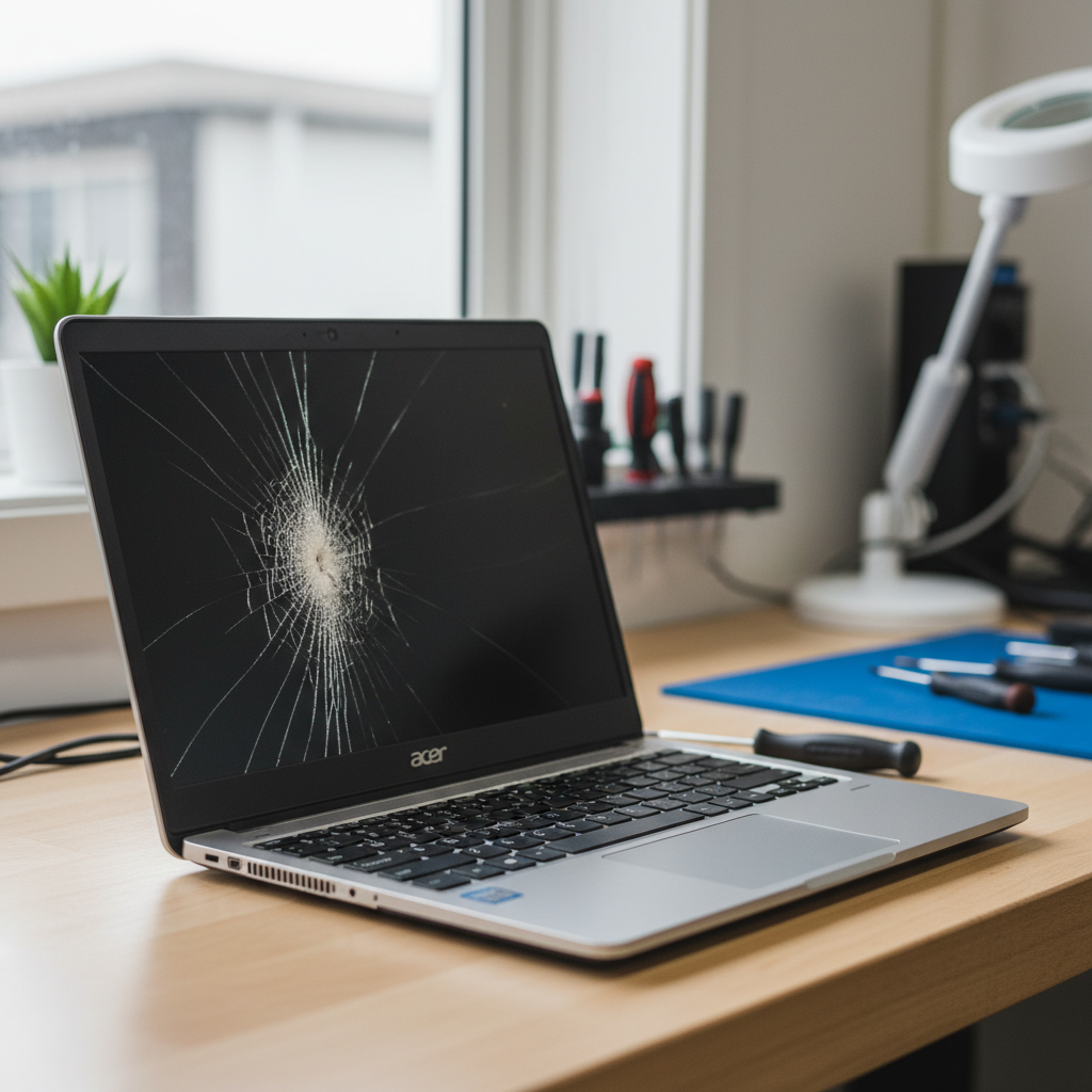 Cracked Acer laptop screen repair in Mitcham — Melbourne SA 5062