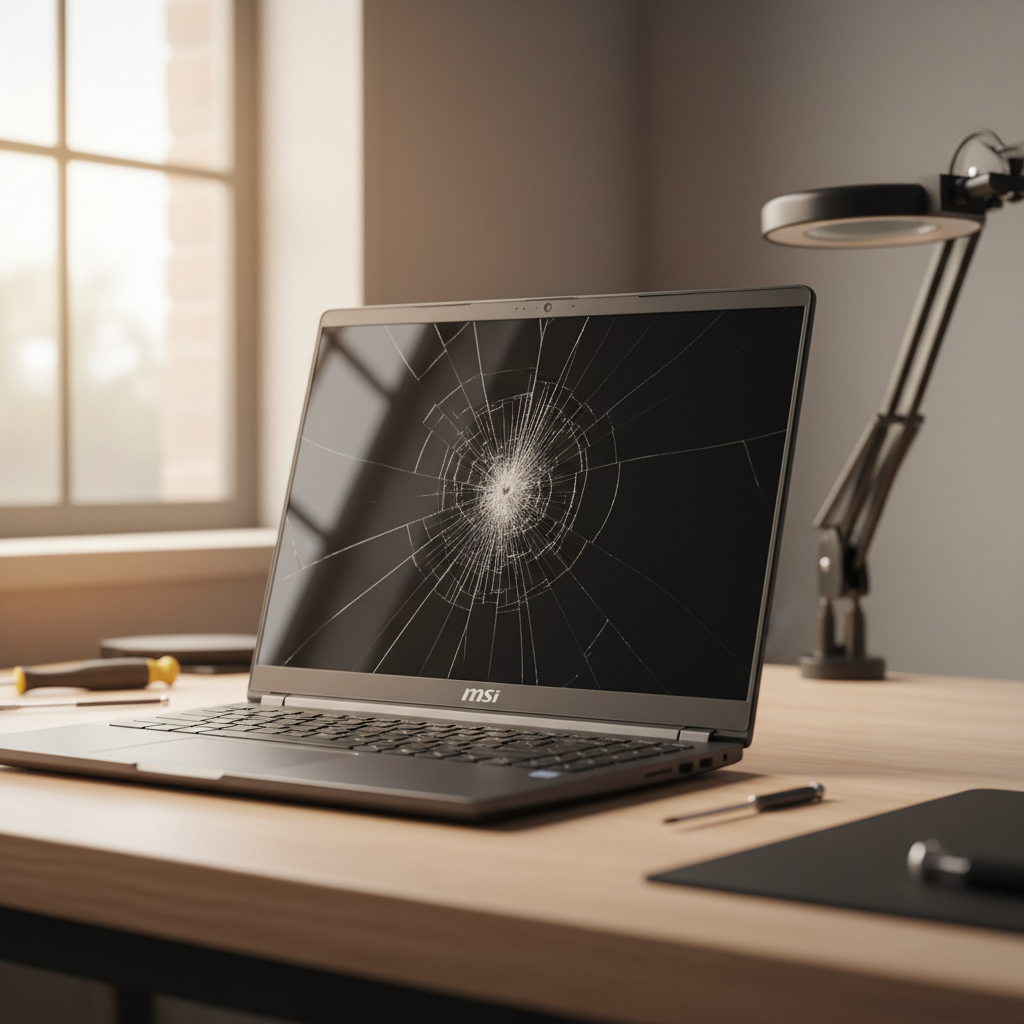 Cracked MSI laptop screen repair in Moana — Adelaide SA 5169