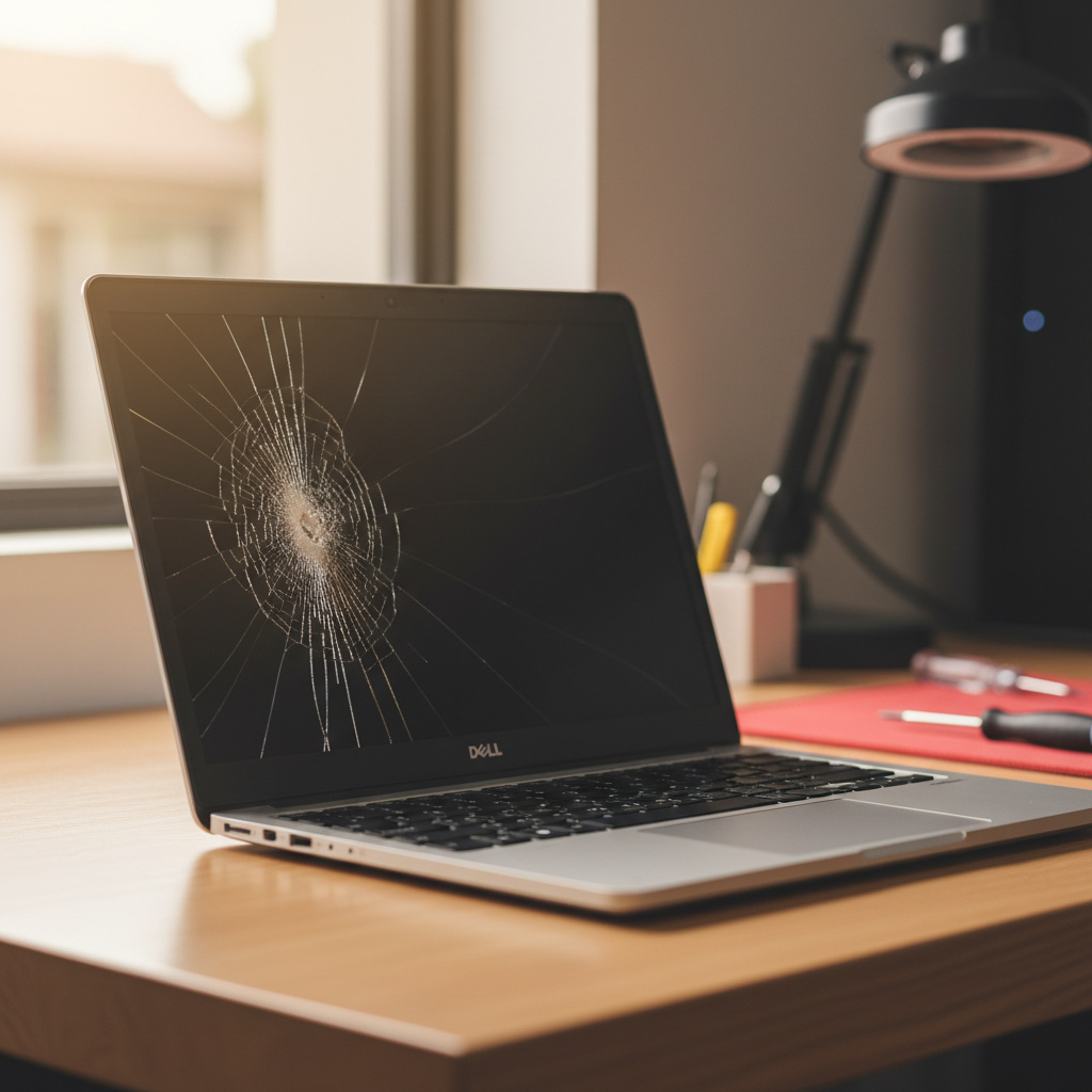 Cracked Dell laptop screen repair in Modbury Heights — Adelaide SA 5092