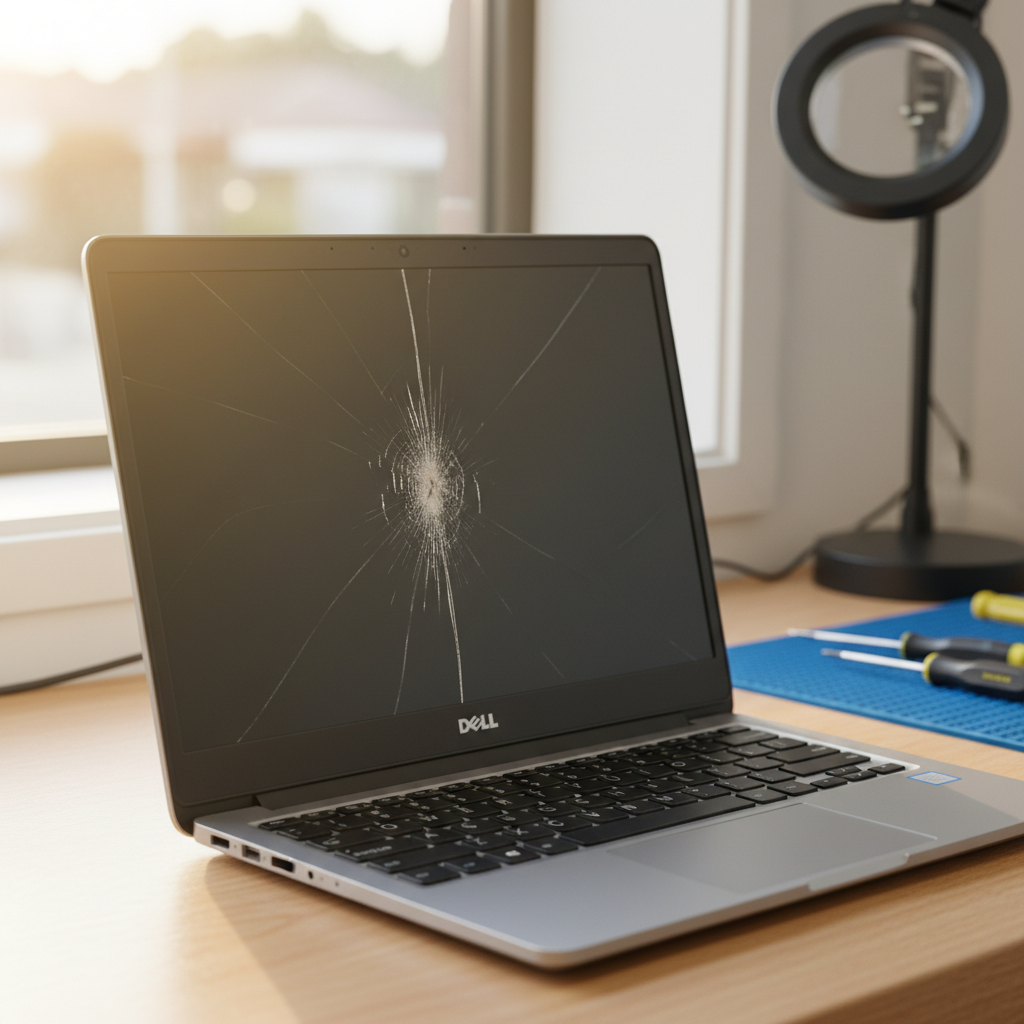 Cracked Dell laptop screen repair in Modbury North — Adelaide SA 5092