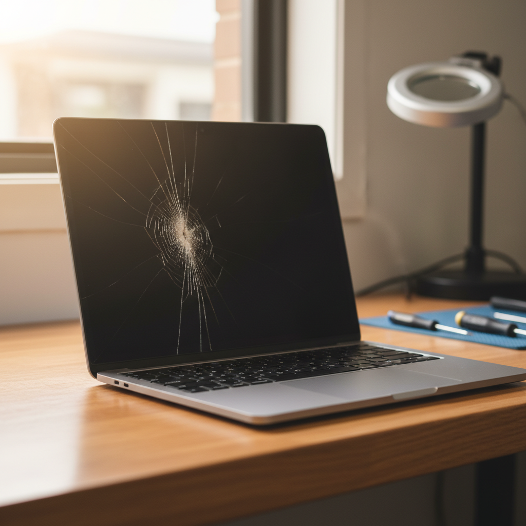Cracked MacBook Pro laptop screen repair in Moil — Darwin NT 0810