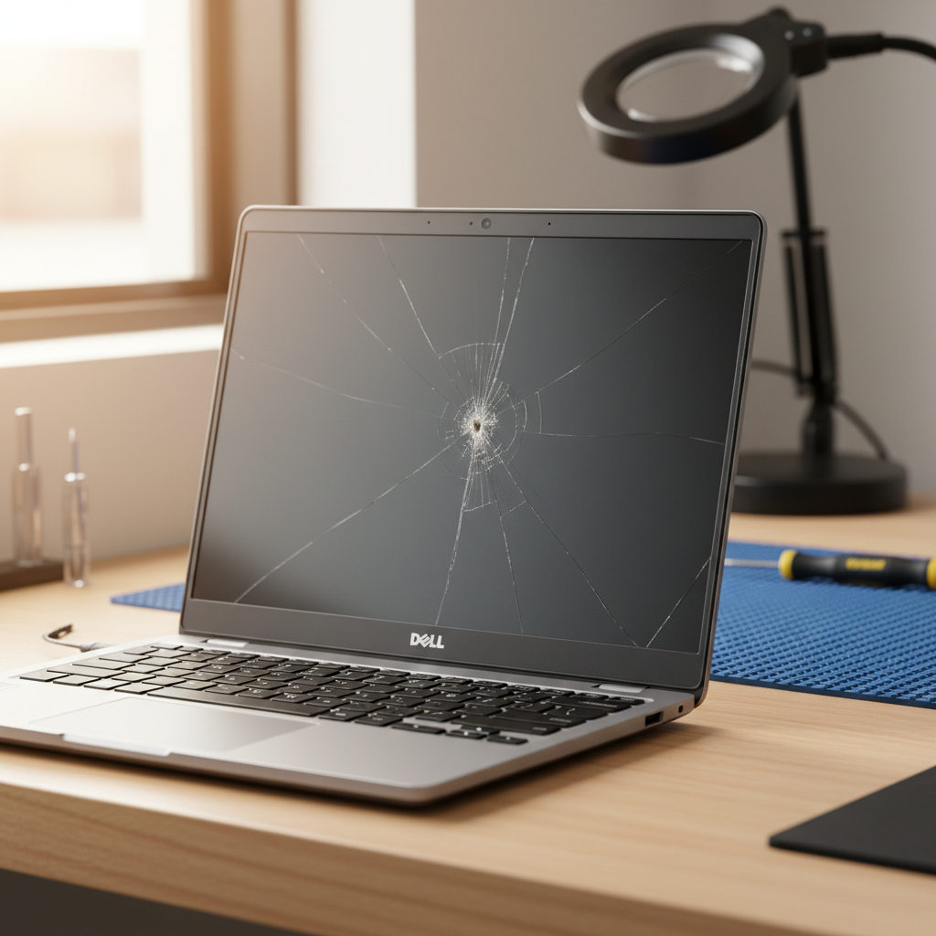 Cracked Dell laptop screen repair in Montagu Bay — Hobart TAS 7018