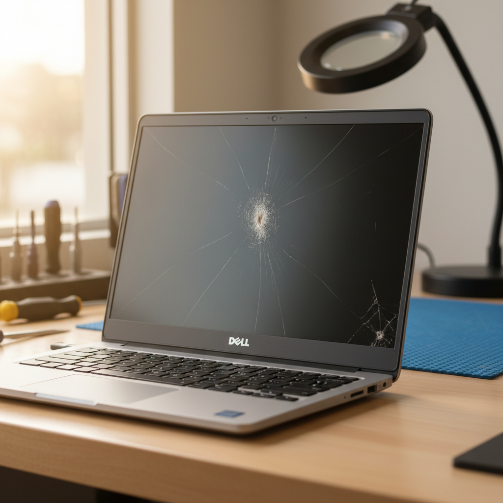 Cracked Dell laptop screen repair in Montarra — Adelaide SA 5172
