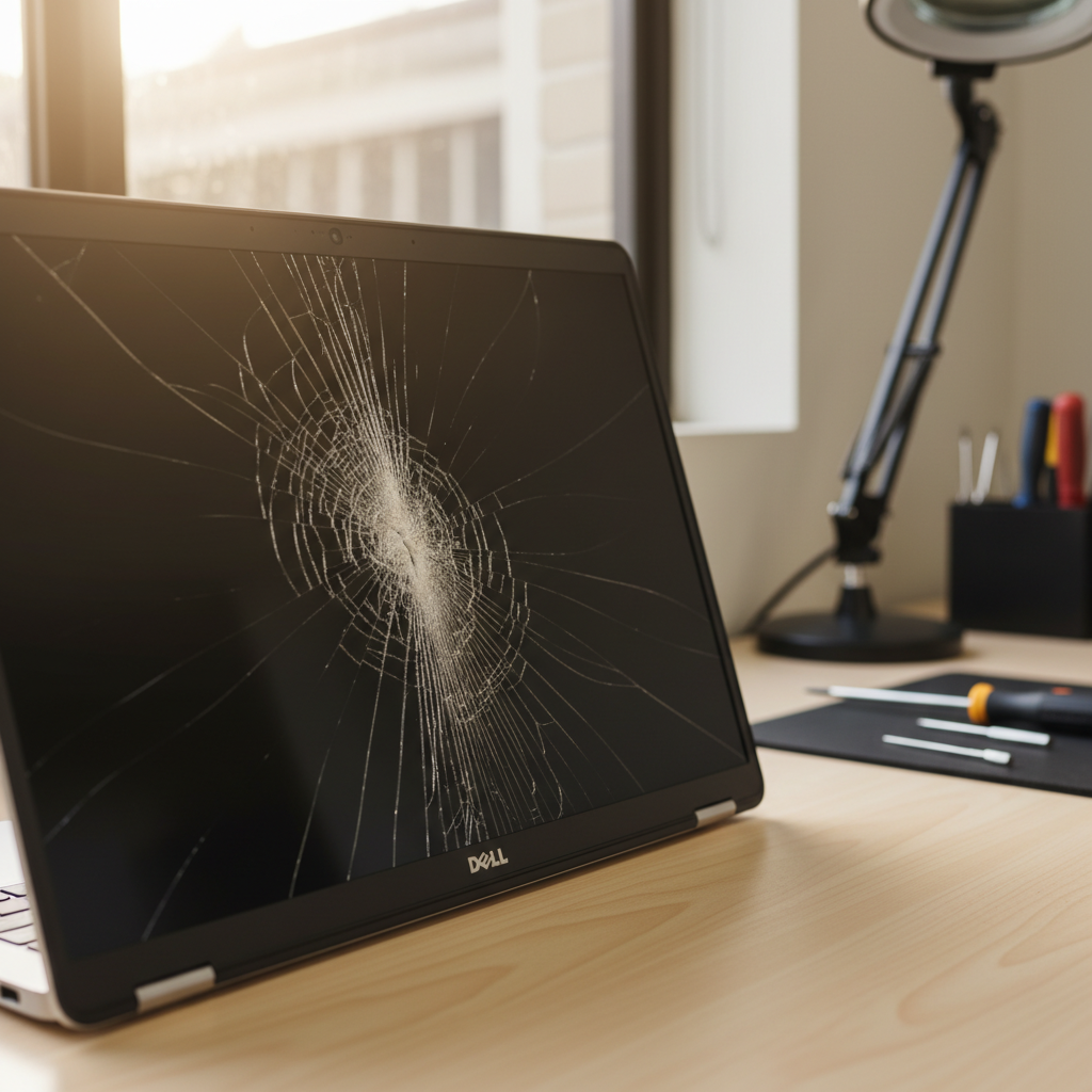 Cracked Dell laptop screen repair in Moonah — Hobart TAS 7009