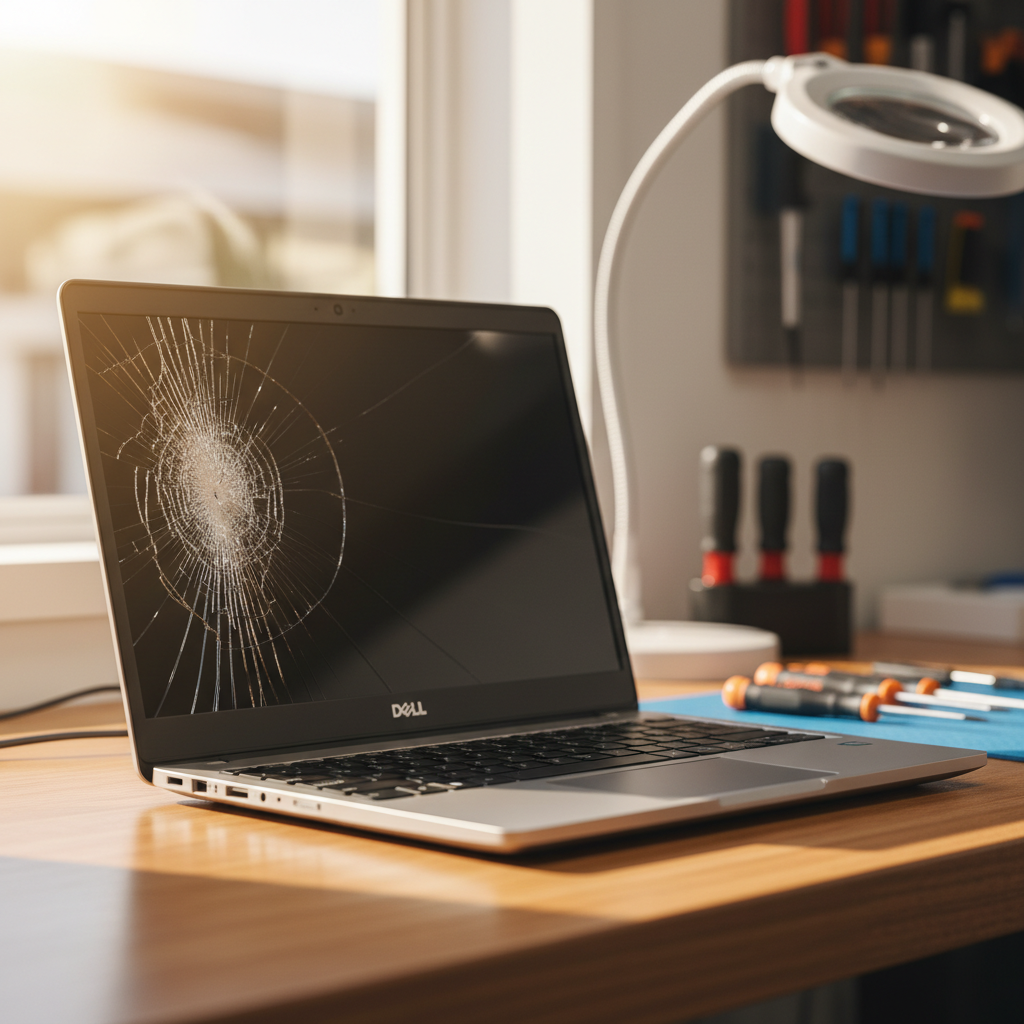 Cracked Dell laptop screen repair in Moonee — Newcastle NSW 2259