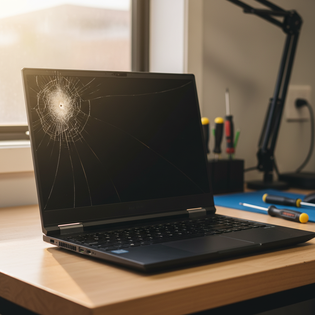 Cracked Alienware laptop screen repair in Mornington — Melbourne TAS 7018