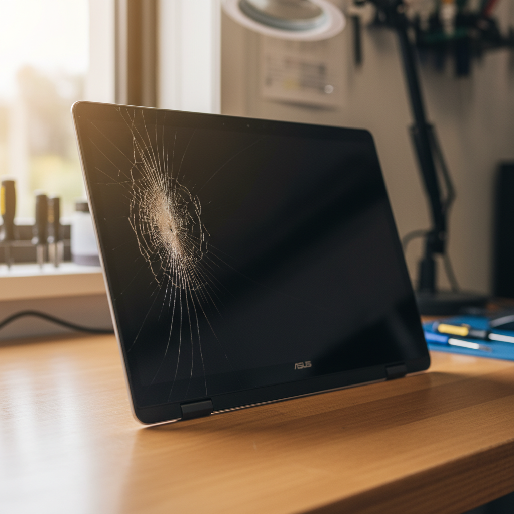 Cracked ASUS laptop screen repair in Moulden — Darwin NT 0830