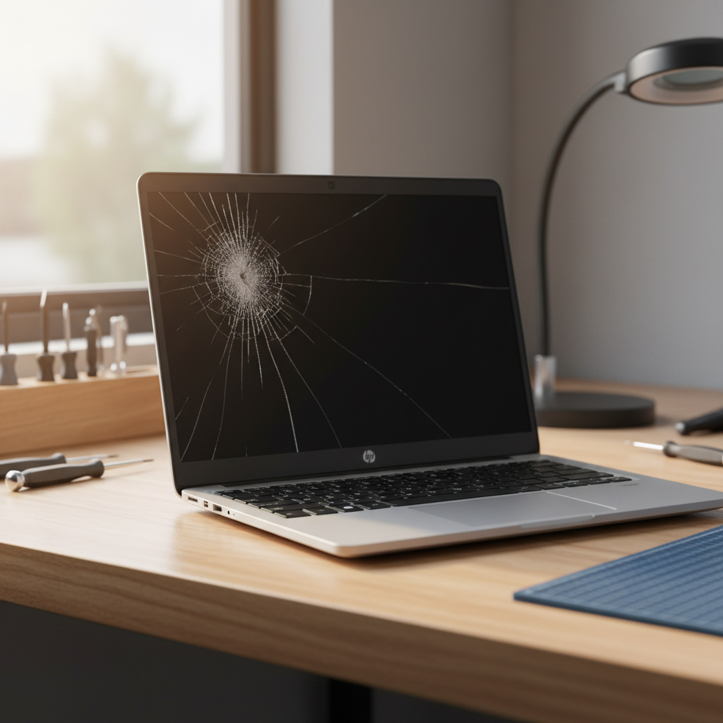 Cracked HP laptop screen repair in Mount Dee — Newcastle NSW 2320