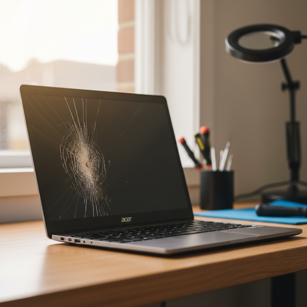 Cracked Acer laptop screen repair in Mount Nelson — Hobart TAS 7007