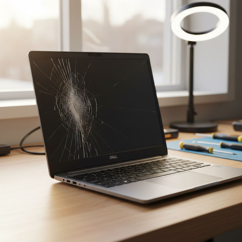 Cracked Dell laptop screen repair in Mount View — Newcastle NSW 2325