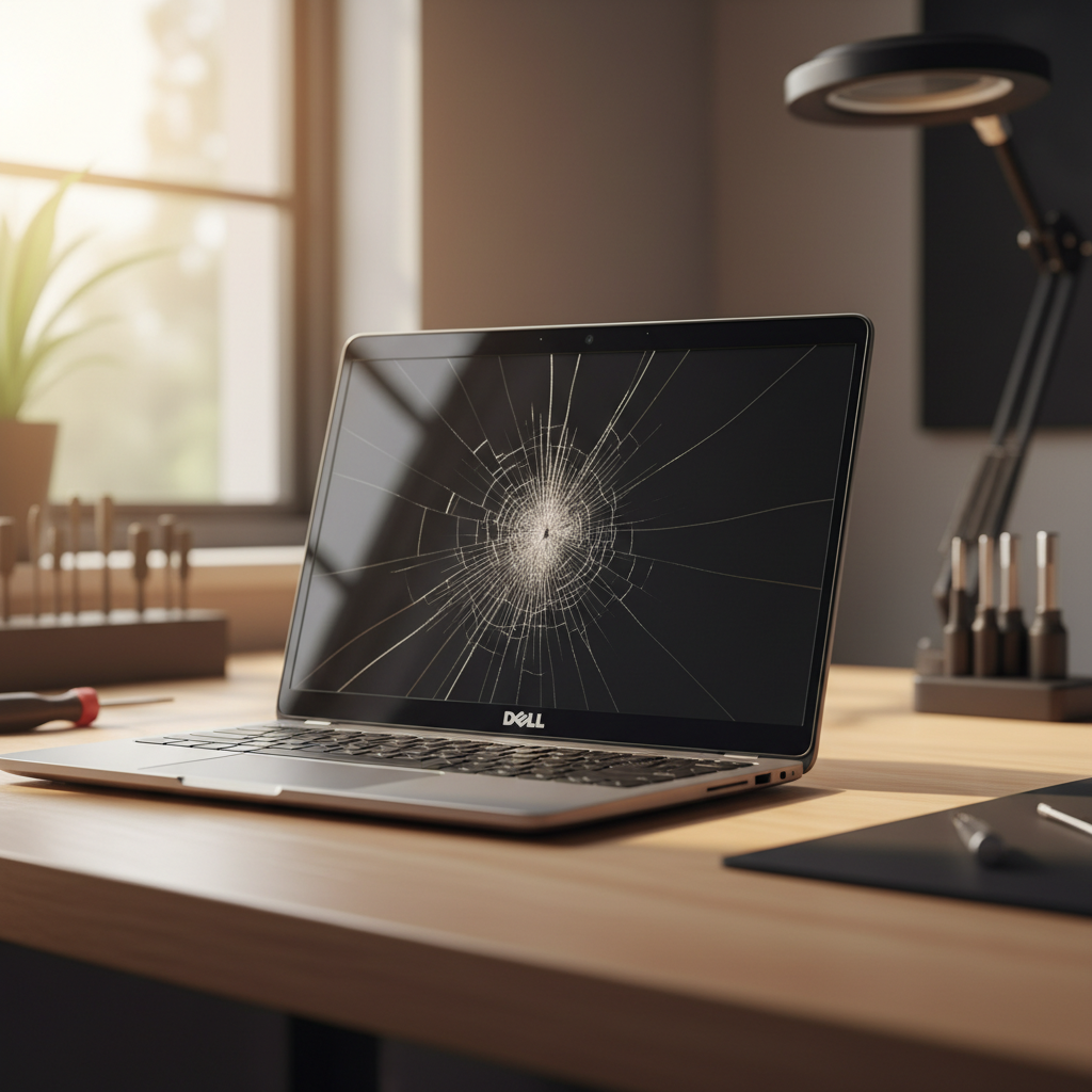 Cracked Dell laptop screen repair in Muirhead — Darwin NT 0810