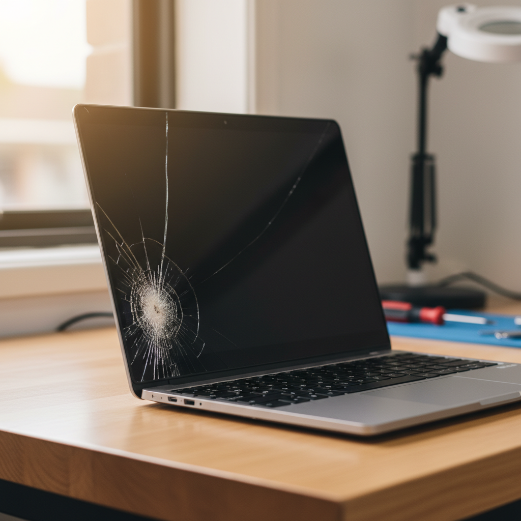 Cracked Dell laptop screen repair in Munno Para Downs — Adelaide SA 5115