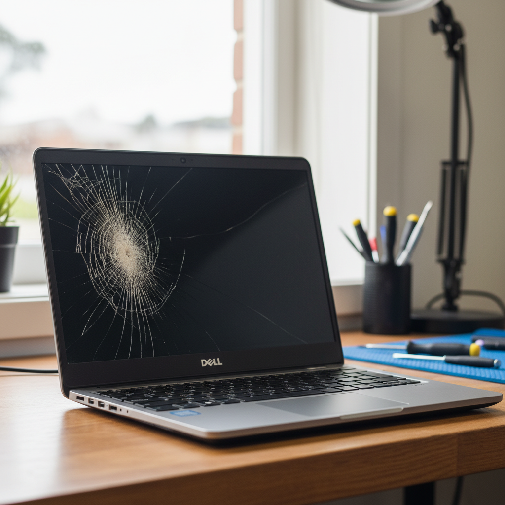 Cracked Dell laptop screen repair in Murrays Beach — Newcastle NSW 2281