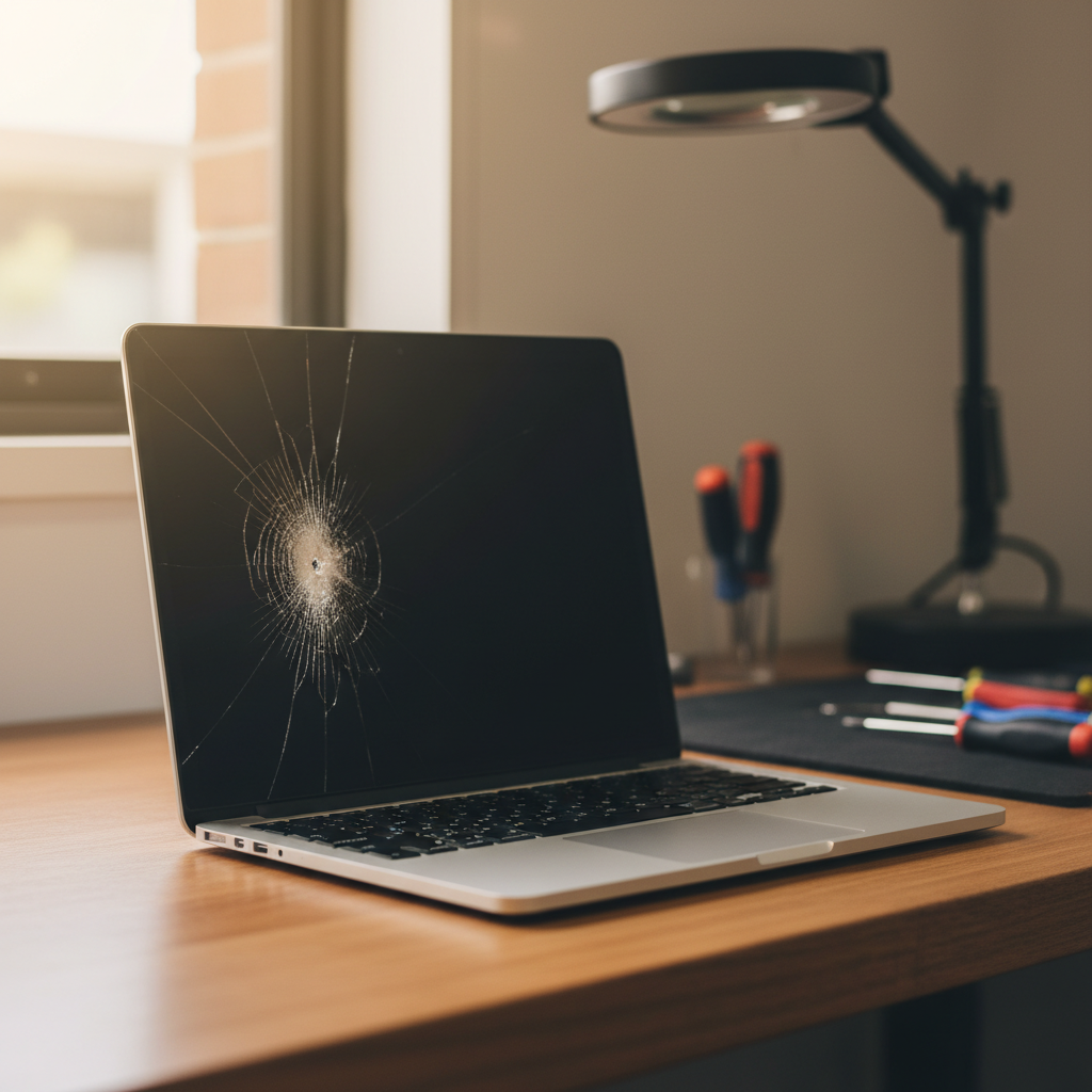 Cracked MacBook Pro laptop screen repair in Mylor — Adelaide SA 5153