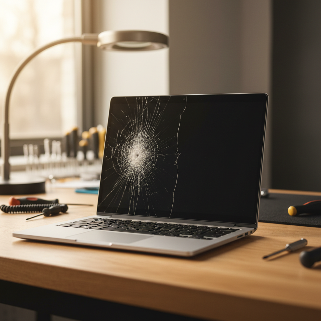 Cracked Dell laptop screen repair in Myuna Bay — Newcastle NSW 2264