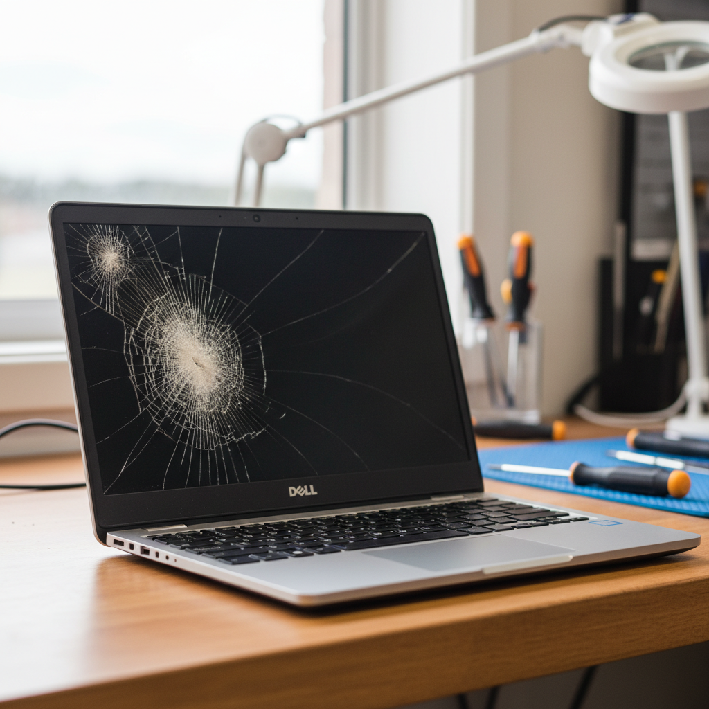 Cracked Dell laptop screen repair in Nakara — Darwin NT 0810