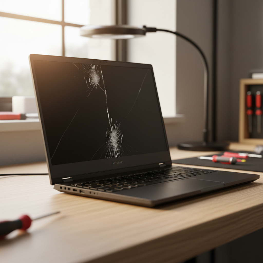 Cracked Alienware laptop screen repair in Neath — Newcastle NSW 2326