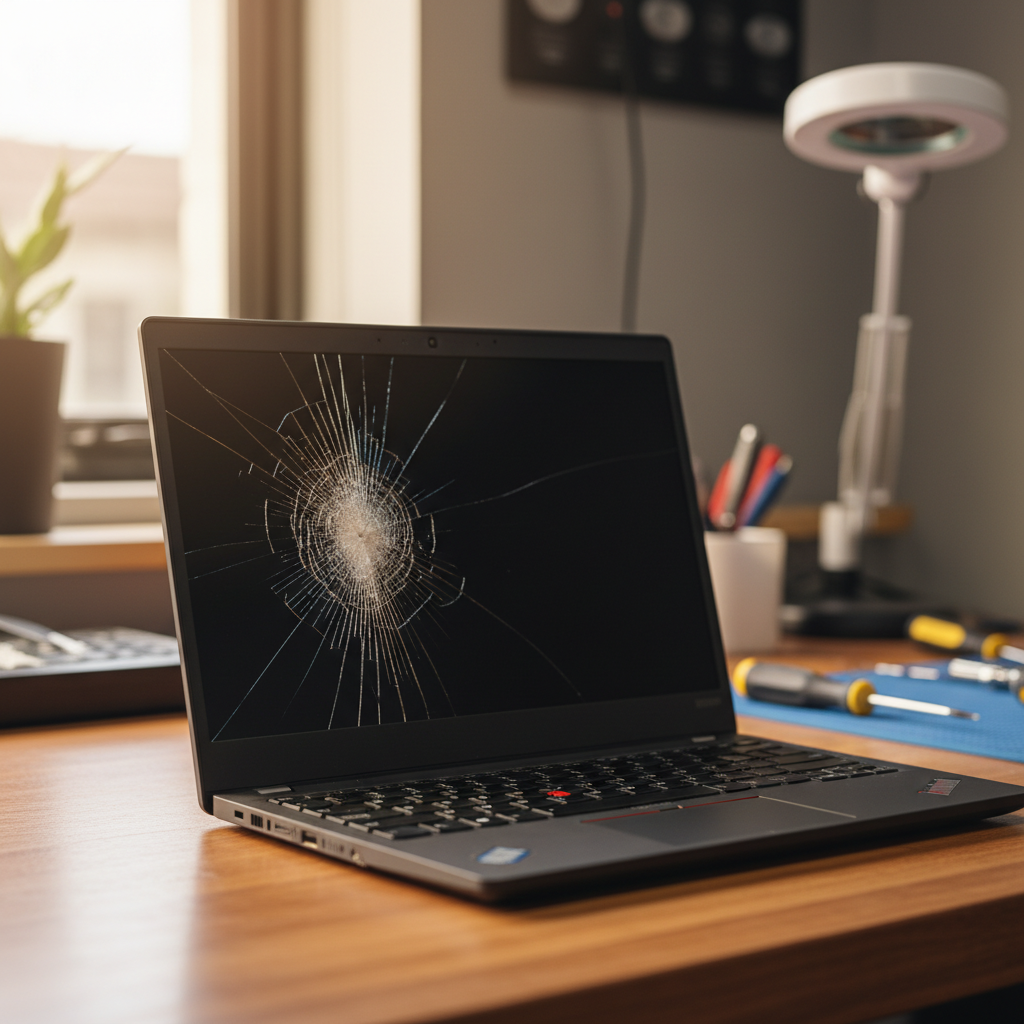 Cracked Lenovo ThinkPad laptop screen repair in Nelsons Plains — Newcastle NSW 2324