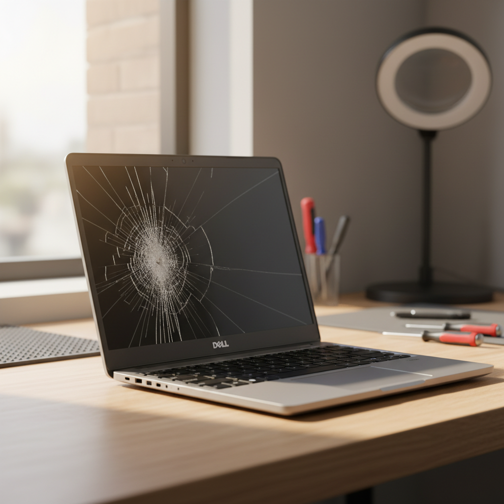 Cracked Dell laptop screen repair in Netherby — Adelaide SA 5062