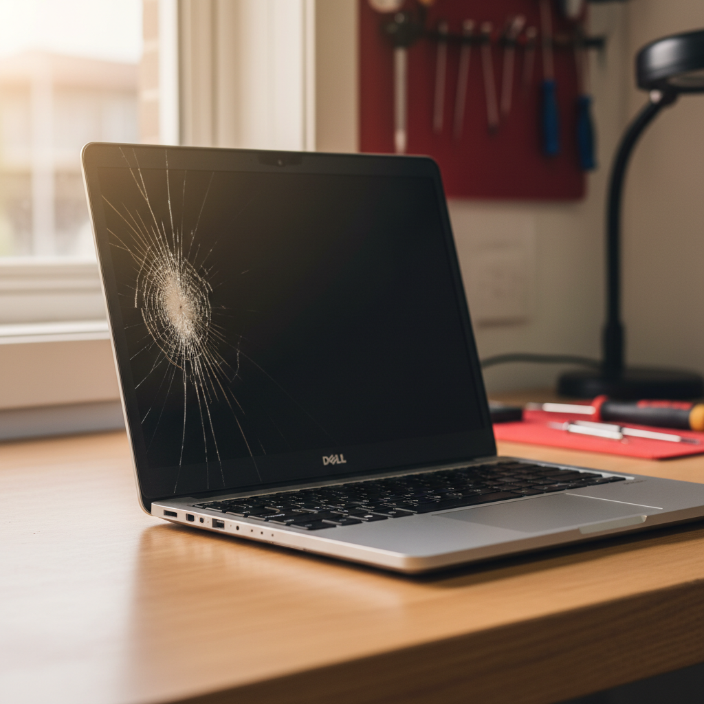 Cracked Dell laptop screen repair in New Lambton — Newcastle NSW 2305