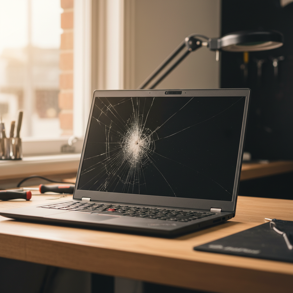 Cracked Lenovo ThinkPad laptop screen repair in Newcastle — NSW 2300
